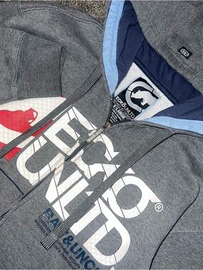 Vintage Y2K Echo Unltd. Raw & Uncut Rhino Logo Full zip Hoodie Men’s Size XL